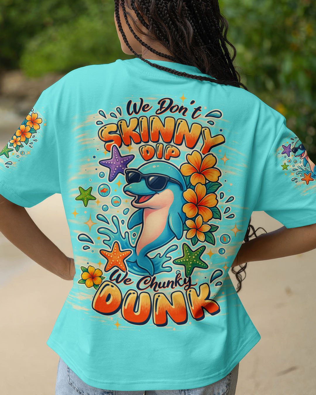 BLISSCORNERS WE DON'T SKINNY DIP DOLPHIN ALL OVER PRINT