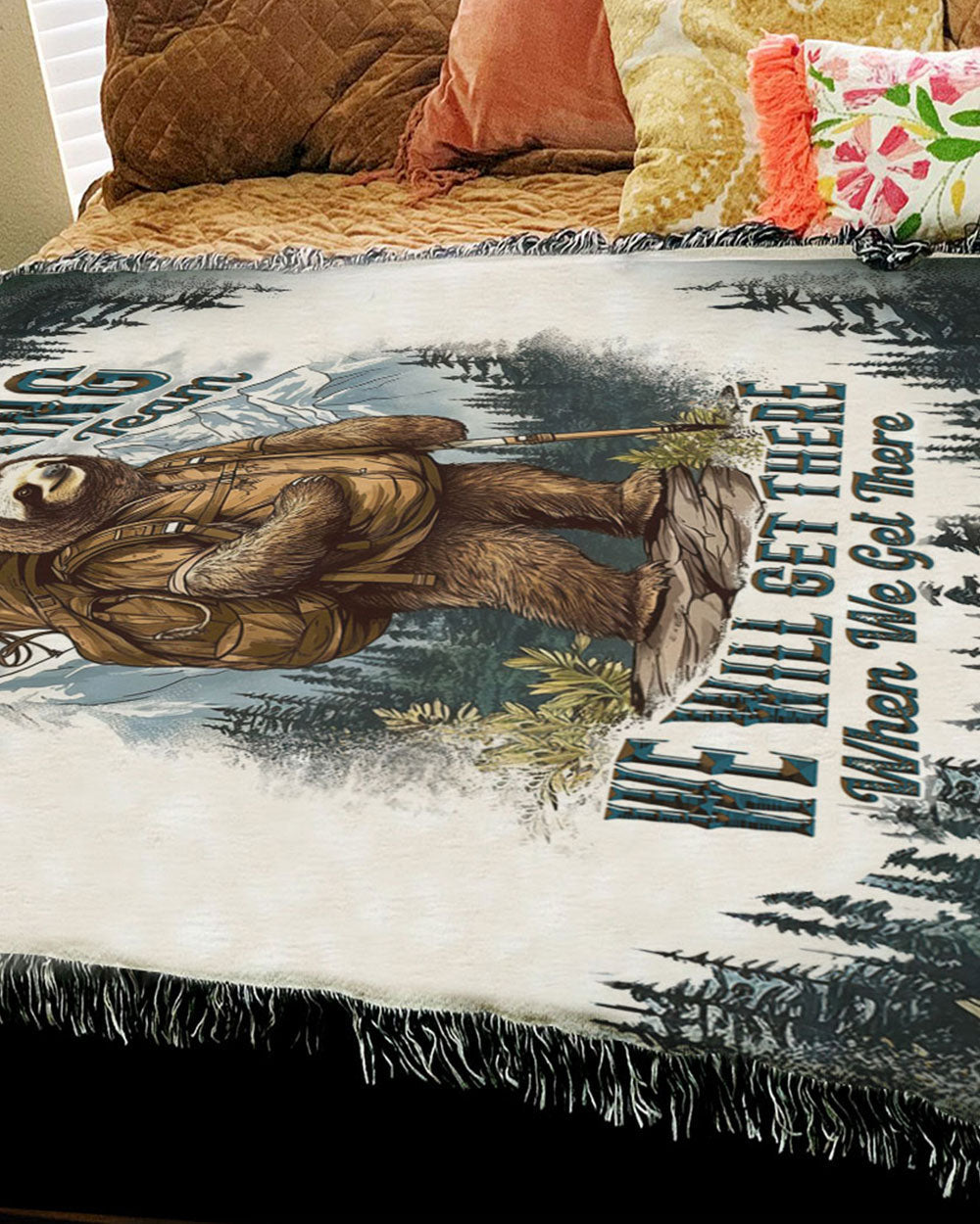 BLISSCORNERS SLOTH HIKING TEAM WOVEN AND FLEECE BLANKET