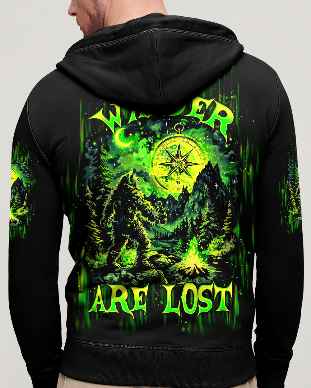 BLISSCORNERS NOT ALL WHO WANDER ARE LOST BIGFOOT COMPASS ALL OVER PRINT -  TLTW1102253
