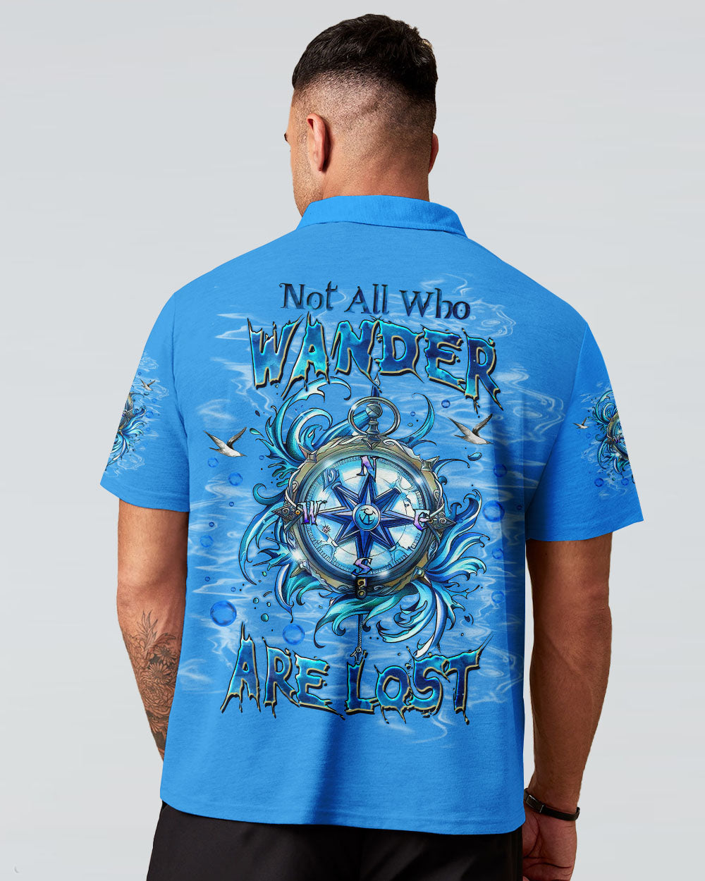 BLISSCORNERS NOT ALL WHO WANDER ARE LOST COMPASS OCEAN ALL OVER PRINT