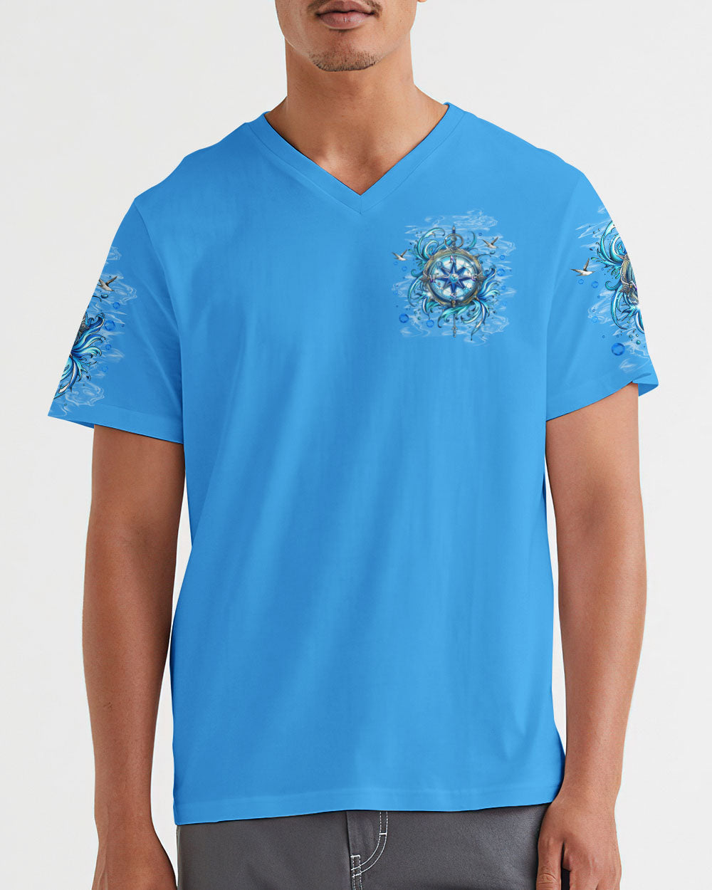 BLISSCORNERS NOT ALL WHO WANDER ARE LOST COMPASS OCEAN ALL OVER PRINT