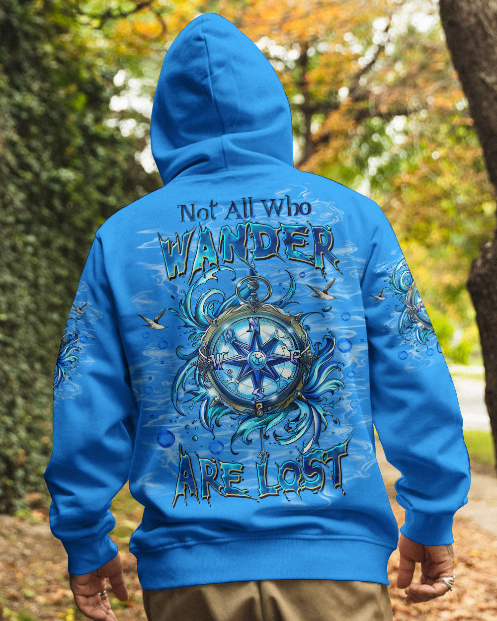 BLISSCORNERS NOT ALL WHO WANDER ARE LOST COMPASS OCEAN ALL OVER PRINT