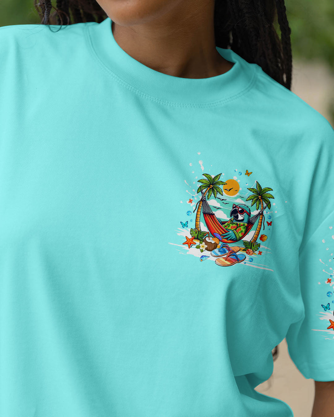 BLISSCORNERS MEET ME AT MY HAPPY PLACE PARROT ALL OVER PRINT
