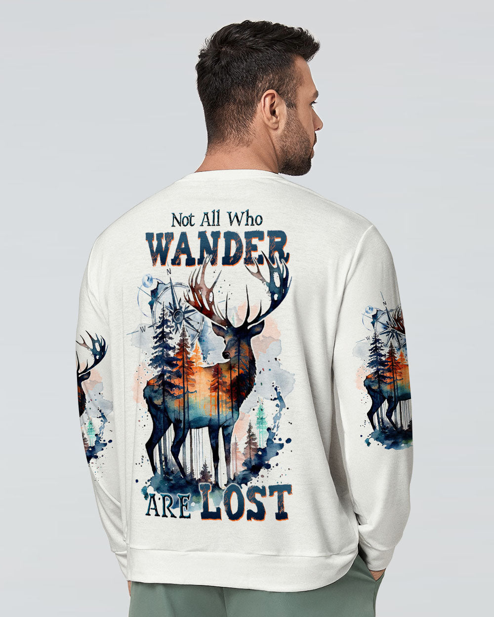 BLISSCORNERS NOT ALL WHO WANDER ARE LOST DEER ALL OVER PRINT
