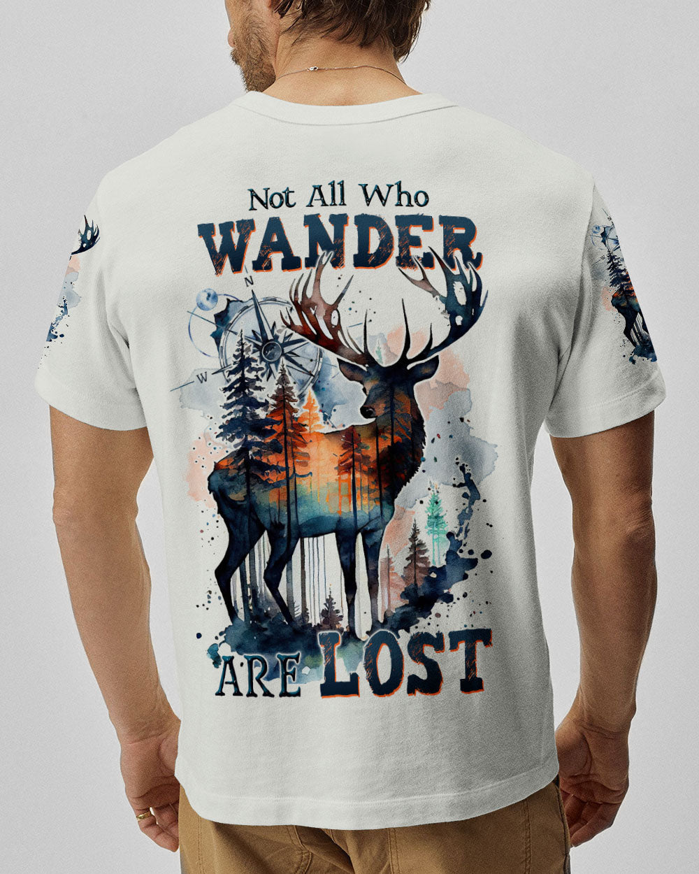 BLISSCORNERS NOT ALL WHO WANDER ARE LOST DEER ALL OVER PRINT