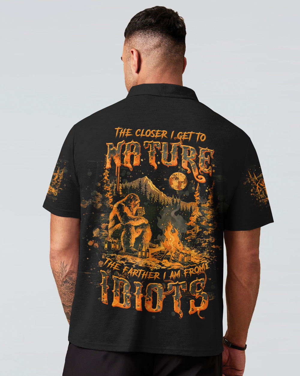 BLISSCORNERS THE CLOSER I GET TO NATURE BIGFOOT CAMPFIRE ALL OVER PRINT