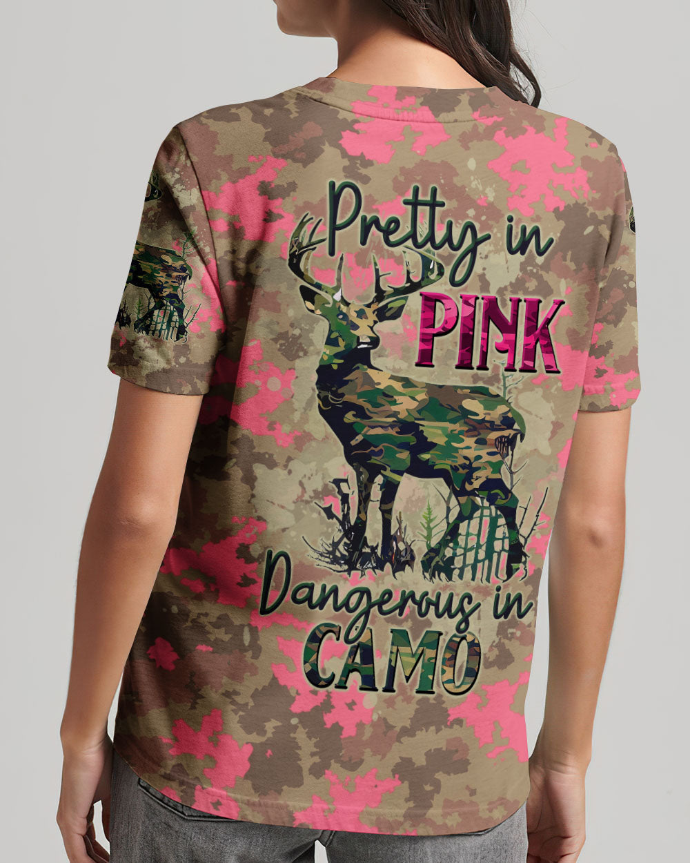 BLISSCORNERS DANGEROUS IN CAMO HUNTING DEER ALL OVER PRINT
