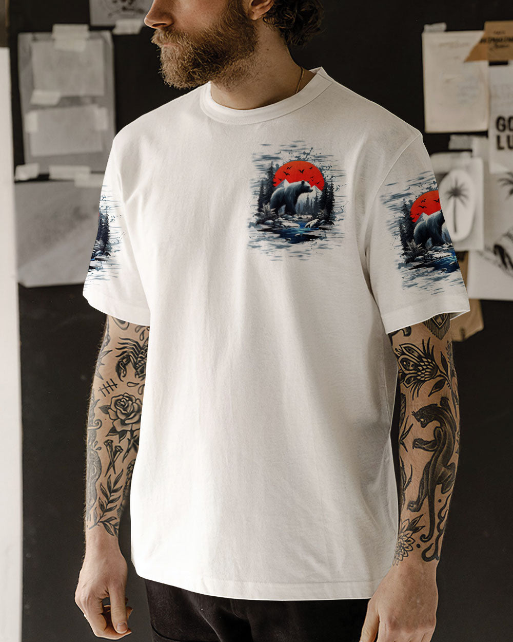 BLISSCORNERS AND INTO THE FOREST I GO BEAR ALL OVER PRINT