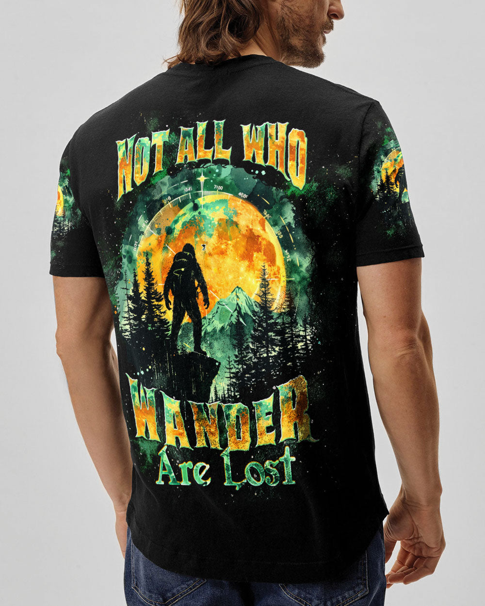 BLISSCORNERS NOT ALL WHO WANDER ARE LOST  BIGFOOT ALL OVER PRINT