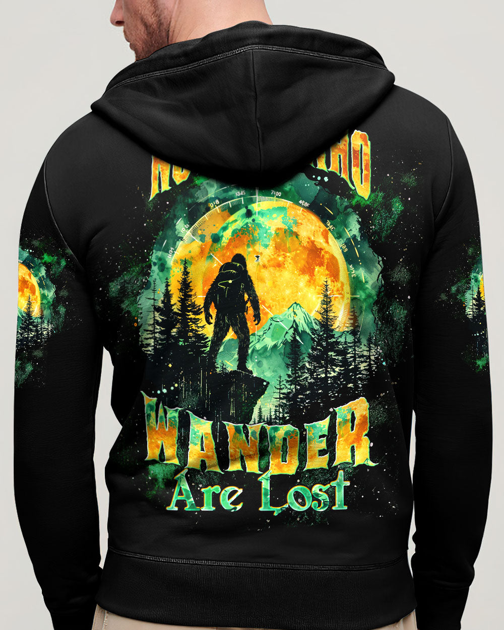 BLISSCORNERS NOT ALL WHO WANDER ARE LOST  BIGFOOT ALL OVER PRINT