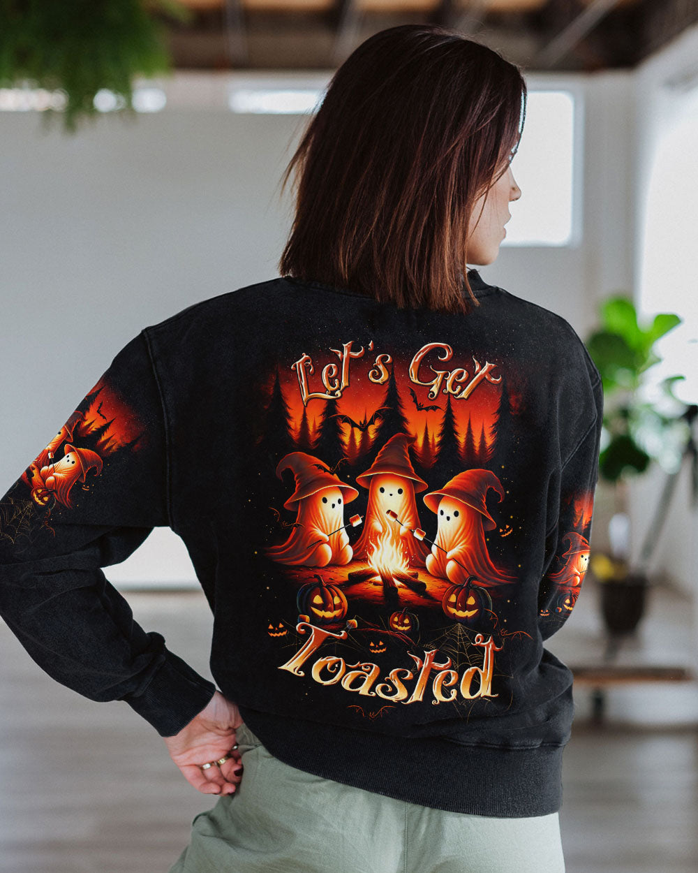 BLISSCORNERS LET'S GET TOASTED BOOS HALLOWEEN ALL OVER PRINT