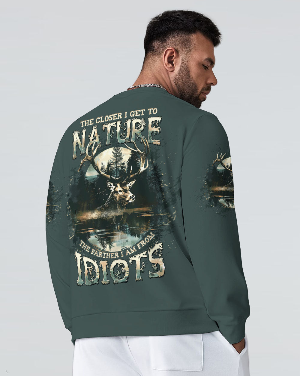 BLISSCORNERS THE CLOSER I GET TO NATURE DEER HUNTING ALL OVER PRINT -  TLTW1211243