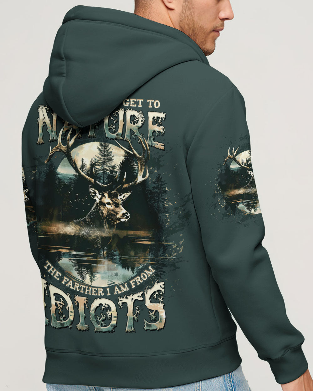 BLISSCORNERS THE CLOSER I GET TO NATURE DEER HUNTING ALL OVER PRINT -  TLTW1211243