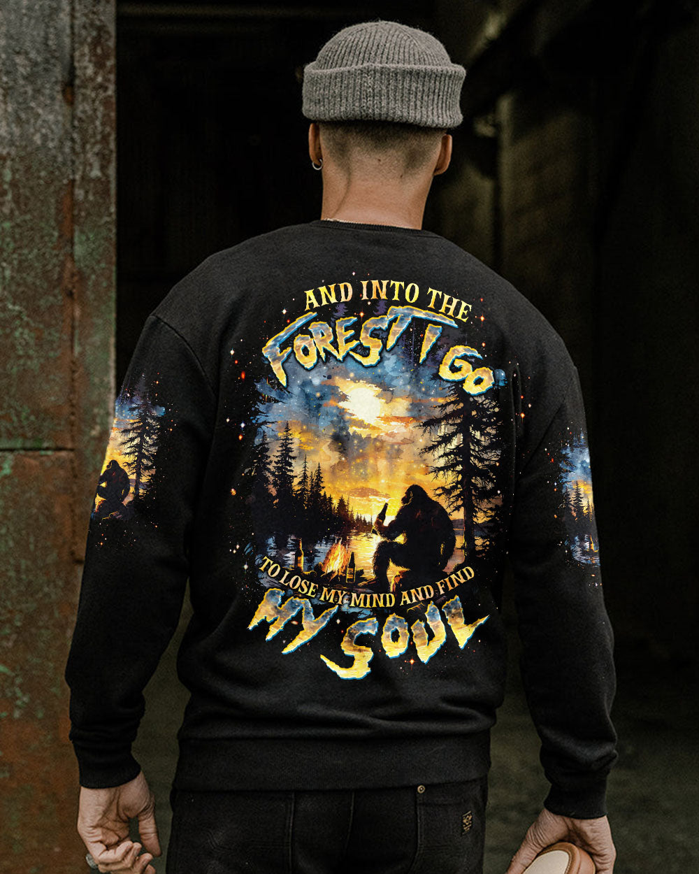 BLISSCORNERS AND INTO THE FOREST I GO BIGFOOT ALL OVER PRINT