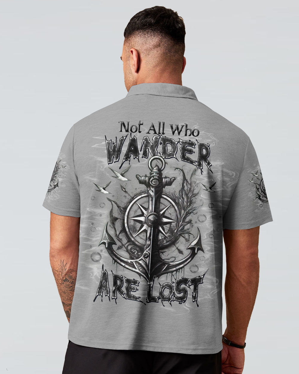 BLISSCORNERS NOT ALL WHO WANDER ARE LOST ANCHOR COMPASS ALL OVER PRINT