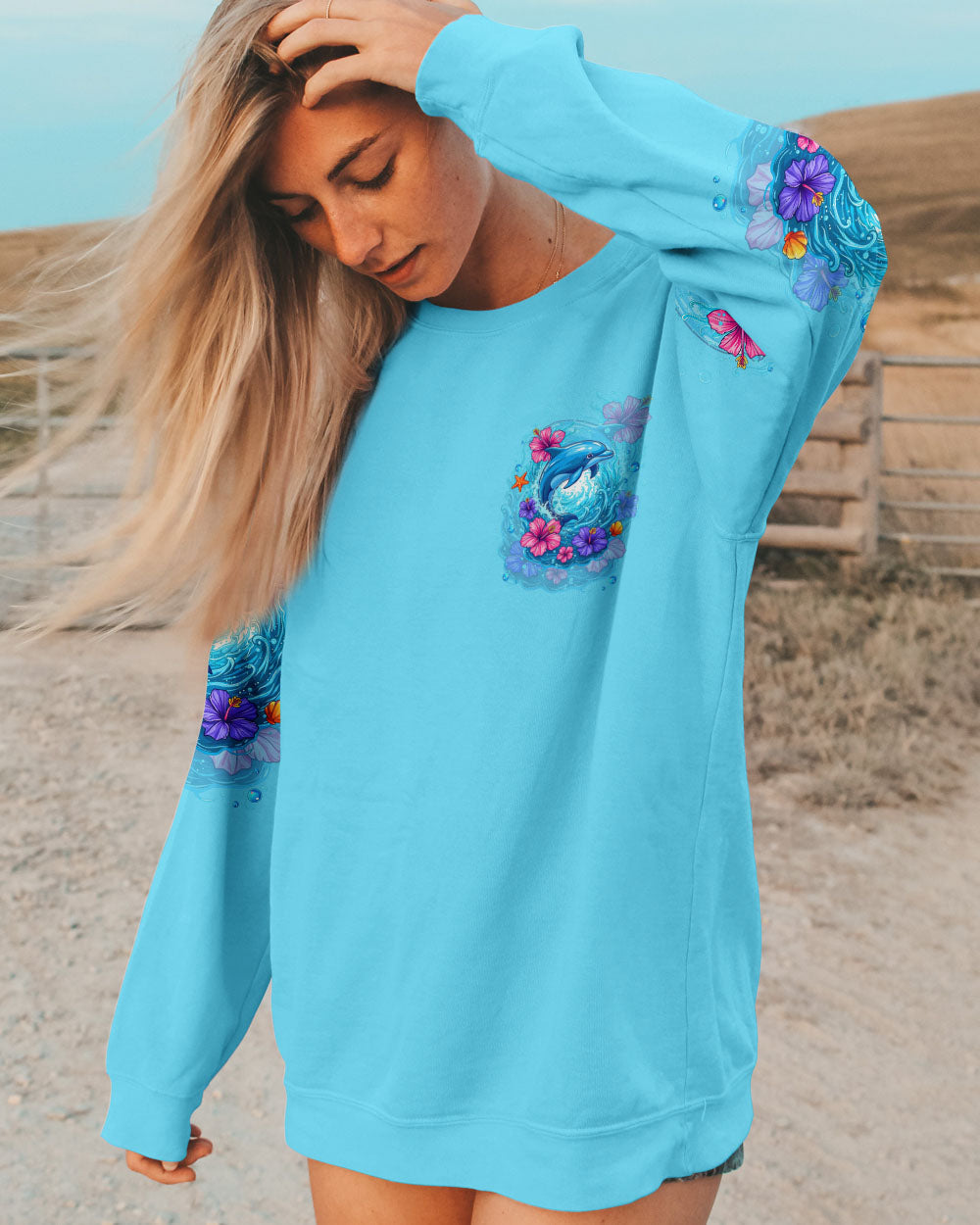 BLISSCORNERS MAKING A SPLASH ONE WAVE AT A TIME DOLPHIN ALL OVER PRINT