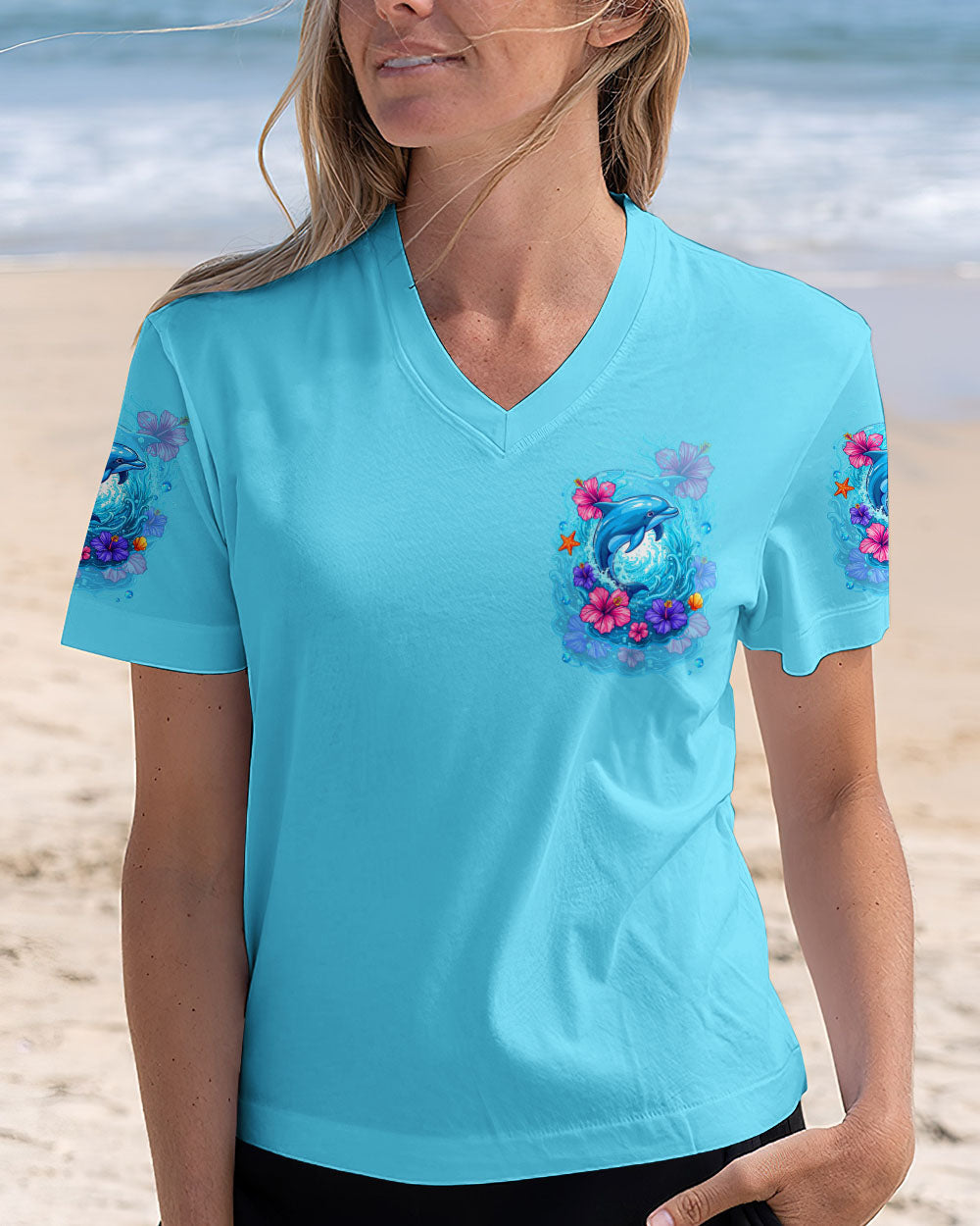 BLISSCORNERS MAKING A SPLASH ONE WAVE AT A TIME DOLPHIN ALL OVER PRINT