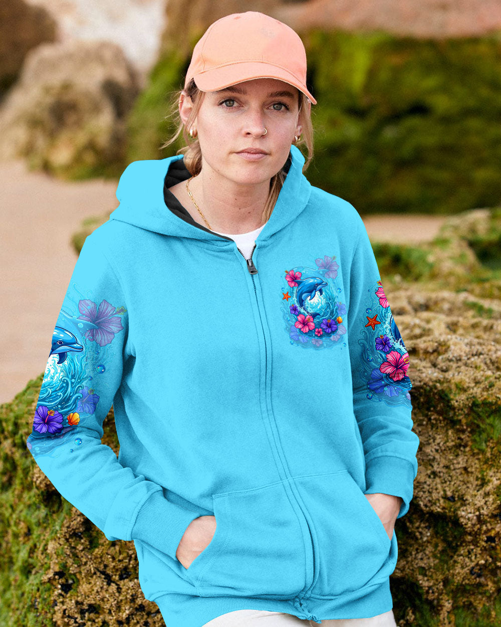 BLISSCORNERS MAKING A SPLASH ONE WAVE AT A TIME DOLPHIN ALL OVER PRINT