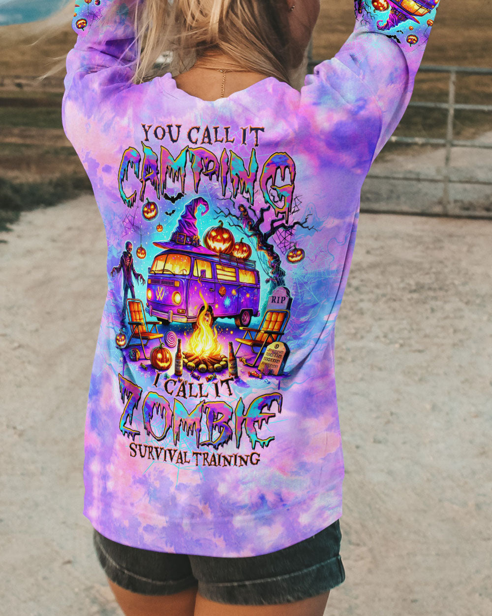 BLISSCORNERS ZOMBIE SURVIVAL TRAINING CAMPING HALLOWEEN ALL OVER PRINT