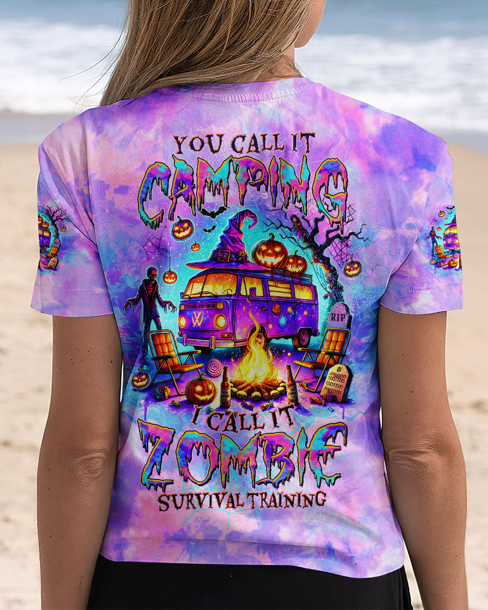 BLISSCORNERS ZOMBIE SURVIVAL TRAINING CAMPING HALLOWEEN ALL OVER PRINT