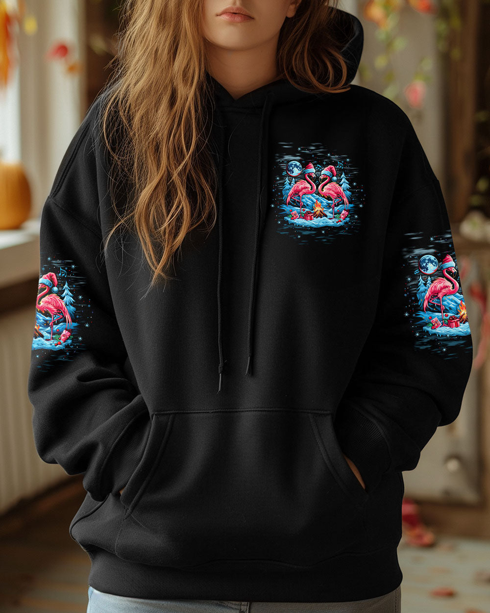 BLISSCORNERS MAKING MEMORIES ONE CAMPFIRE AT A TIME FLAMINGO CHRISTMAS ALL OVER PRINT -  TLTW1410244