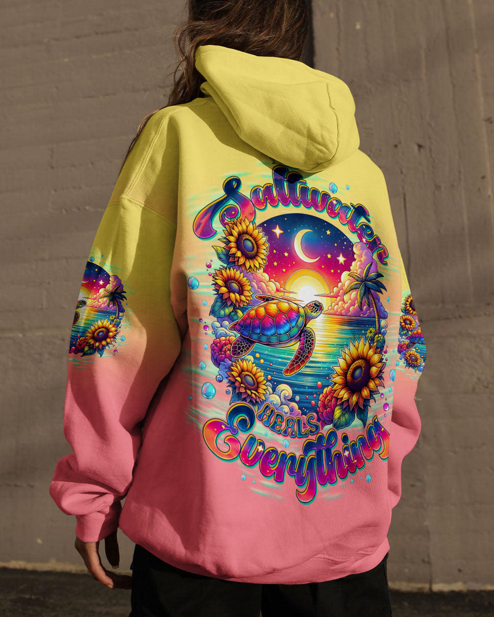BLISSCORNERS SALTWATER HEALS EVERYTHING TURTLE ALL OVER PRINT