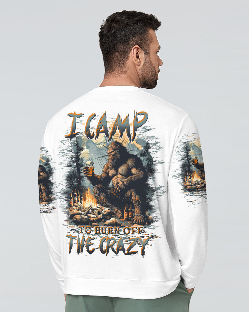 BLISSCORNERS I CAMP TO BURN OFF THE CRAZY BIGFOOT ALL OVER PRINT