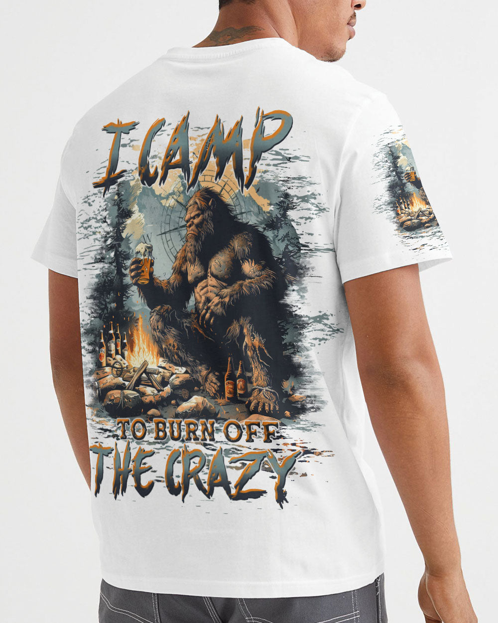 BLISSCORNERS I CAMP TO BURN OFF THE CRAZY BIGFOOT ALL OVER PRINT