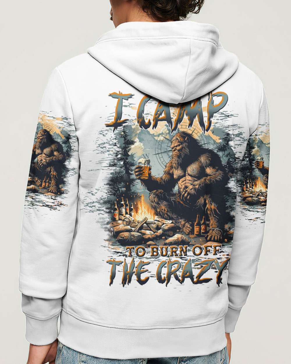 BLISSCORNERS I CAMP TO BURN OFF THE CRAZY BIGFOOT ALL OVER PRINT