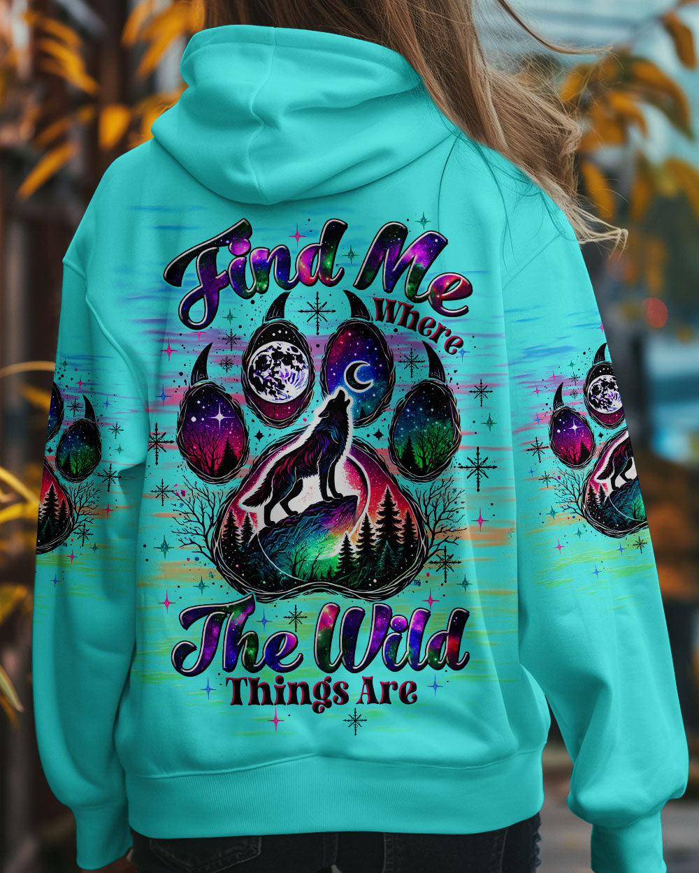 BLISSCORNERS FIND ME WHERE THE WILD THINGS ARE WOLF ALL OVER PRINT