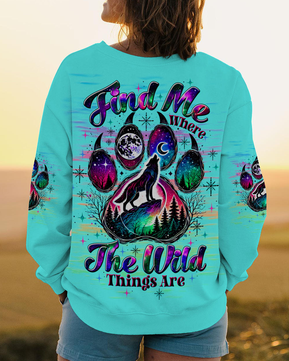 BLISSCORNERS FIND ME WHERE THE WILD THINGS ARE WOLF ALL OVER PRINT