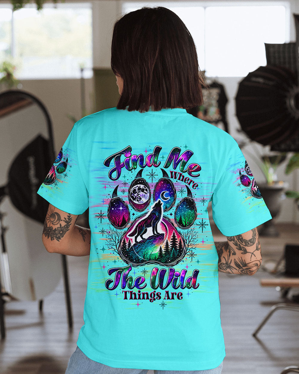 BLISSCORNERS FIND ME WHERE THE WILD THINGS ARE WOLF ALL OVER PRINT