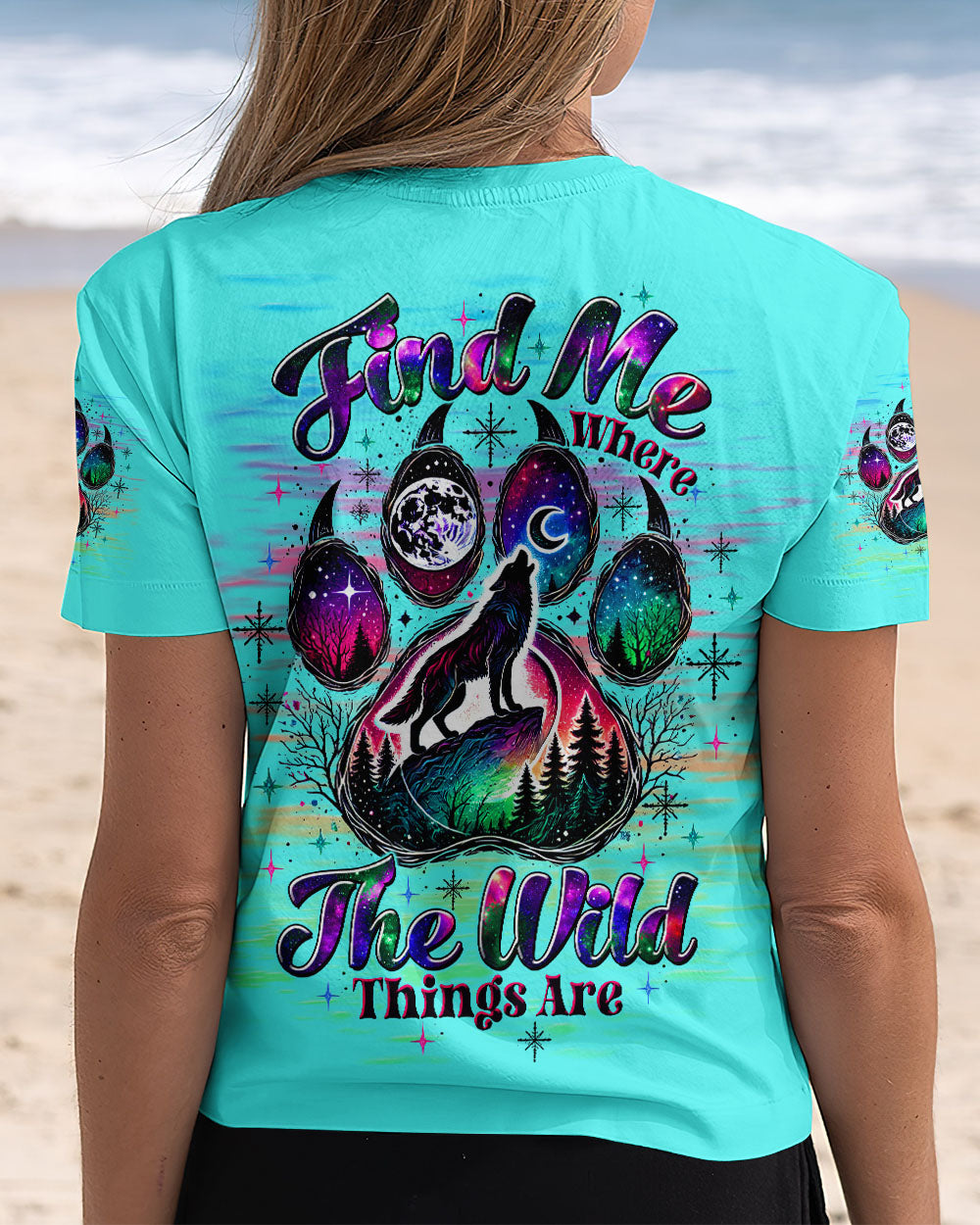 BLISSCORNERS FIND ME WHERE THE WILD THINGS ARE WOLF ALL OVER PRINT