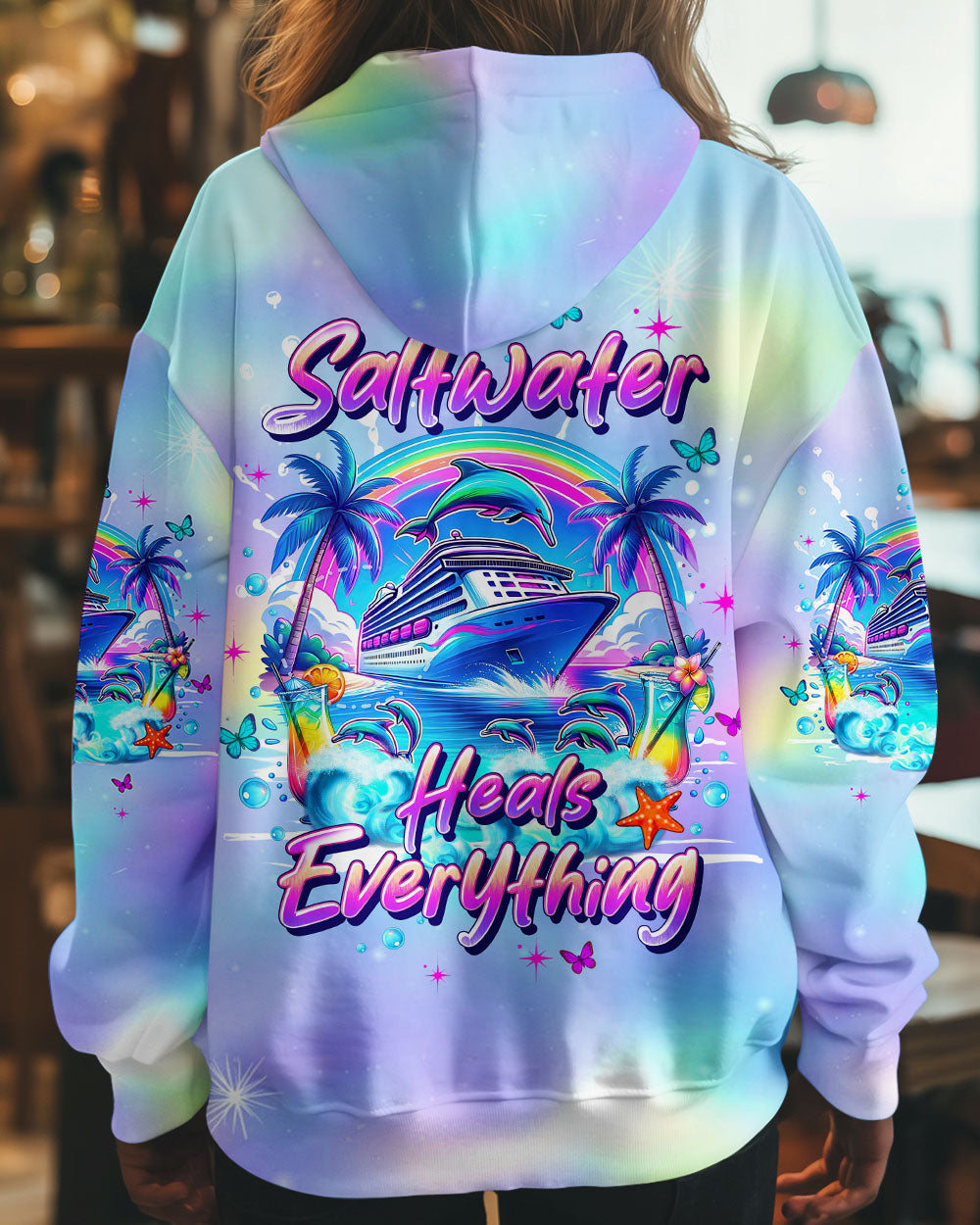 BLISSCORNERS SALTWATER HEALS EVERYTHING DOLPHIN CRUISE ALL OVER PRINT