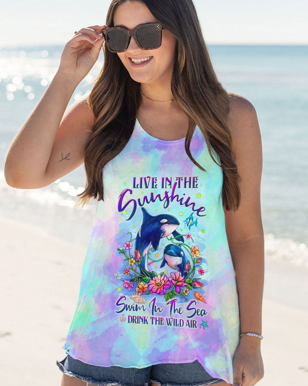 BLISSCORNERS LIVE IN THE SUNSHINE DOLPHIN ALL OVER PRINT