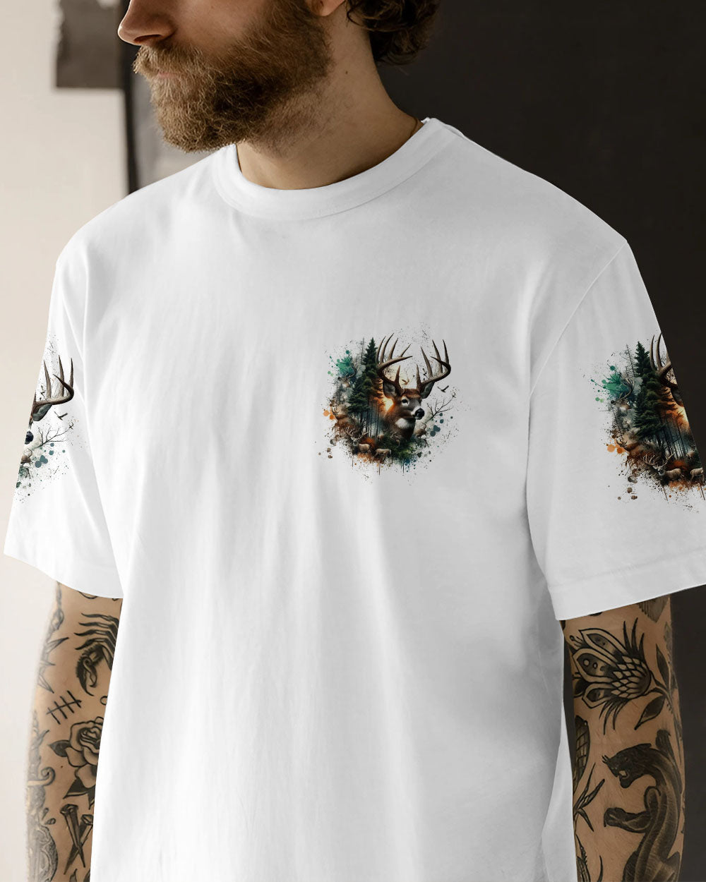 BLISSCORNERS THE CLOSER I GET TO NATURE DEER HUNTING ALL OVER PRINT