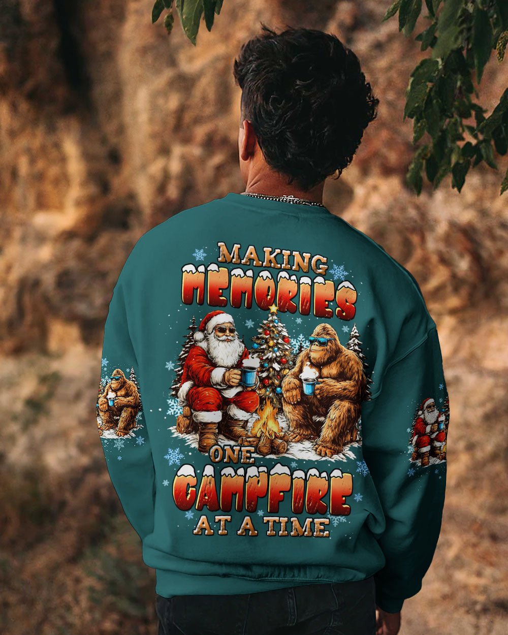 BLISSCORNERS MAKING MEMORIES ONE CAMPFIRE AT A TIME BIGFOOT CHRISTMAS ALL OVER PRINT -  TLTW1711251