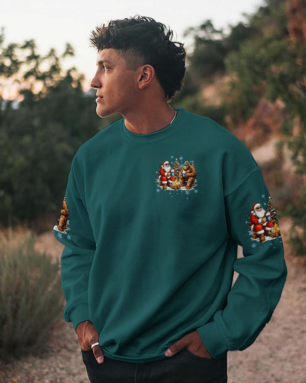 BLISSCORNERS MAKING MEMORIES ONE CAMPFIRE AT A TIME BIGFOOT CHRISTMAS ALL OVER PRINT -  TLTW1711251