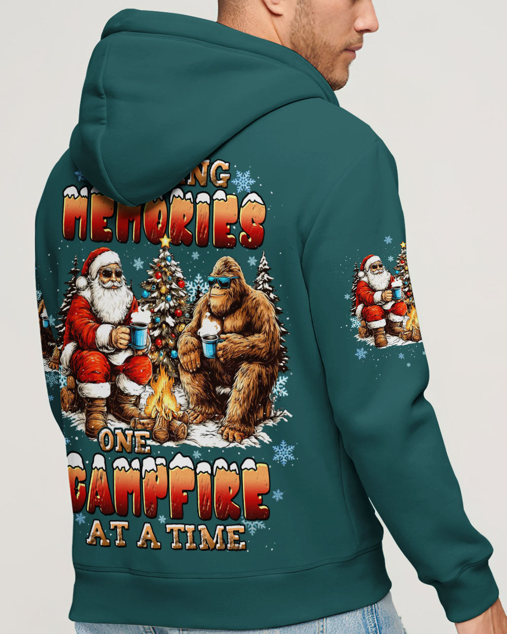 BLISSCORNERS MAKING MEMORIES ONE CAMPFIRE AT A TIME BIGFOOT CHRISTMAS ALL OVER PRINT -  TLTW1711251