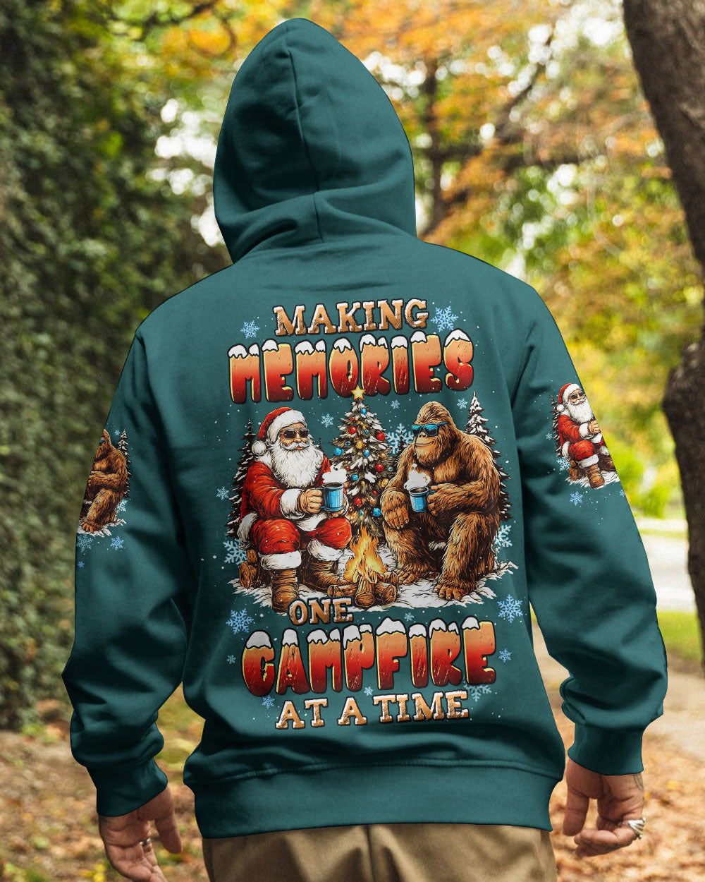 BLISSCORNERS MAKING MEMORIES ONE CAMPFIRE AT A TIME BIGFOOT CHRISTMAS ALL OVER PRINT -  TLTW1711251
