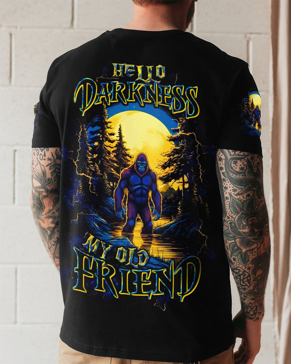 BLISSCORNERS HELLO DARKNESS MY OLD FRIEND BIGFOOT ALL OVER PRINT -  TLTW1711252