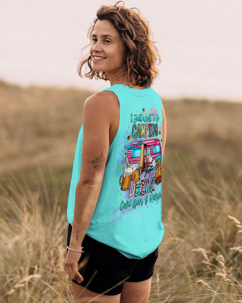 BLISSCORNERS I JUST WANT TO GO CAMPING ALL OVER PRINT