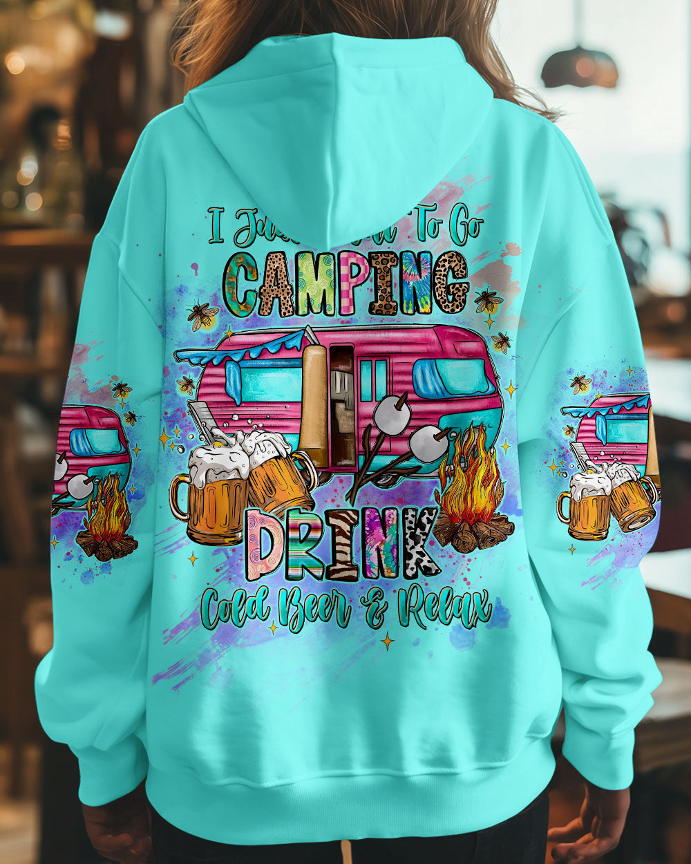 BLISSCORNERS I JUST WANT TO GO CAMPING ALL OVER PRINT