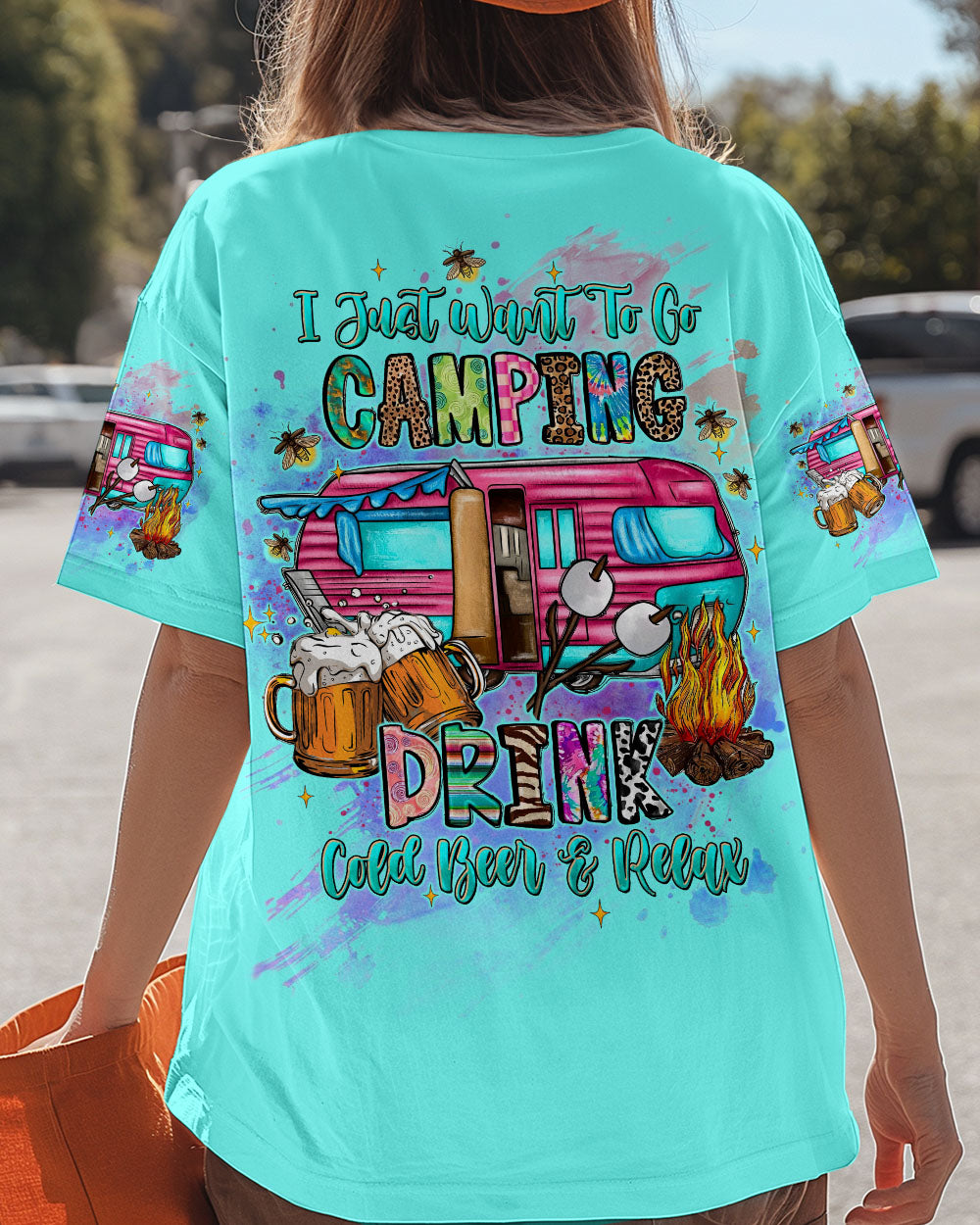 BLISSCORNERS I JUST WANT TO GO CAMPING ALL OVER PRINT