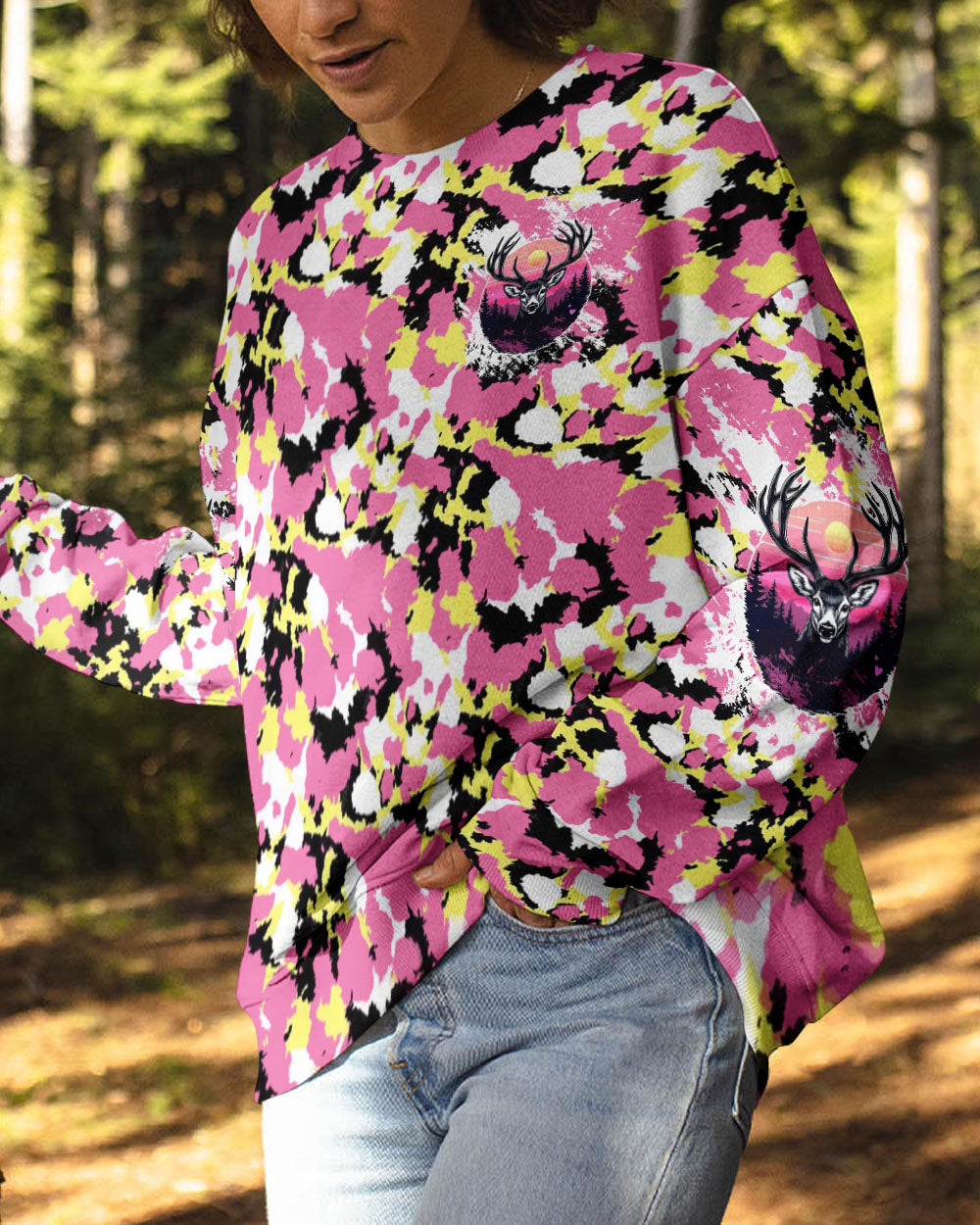 BLISSCORNERS BUCK AROUND AND FIND OUT DEER HUNTING ALL OVER PRINT