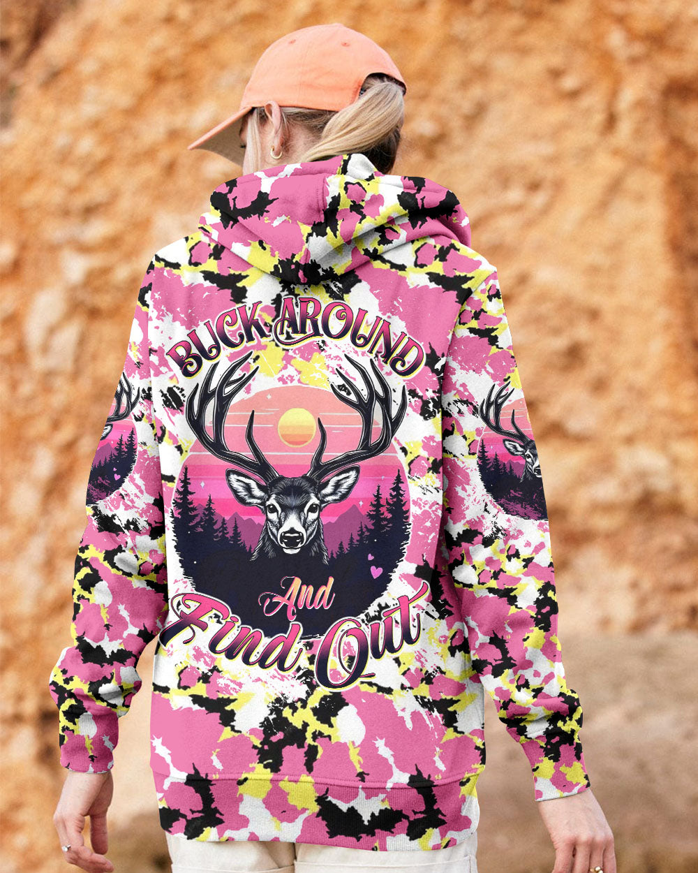 BLISSCORNERS BUCK AROUND AND FIND OUT DEER HUNTING ALL OVER PRINT