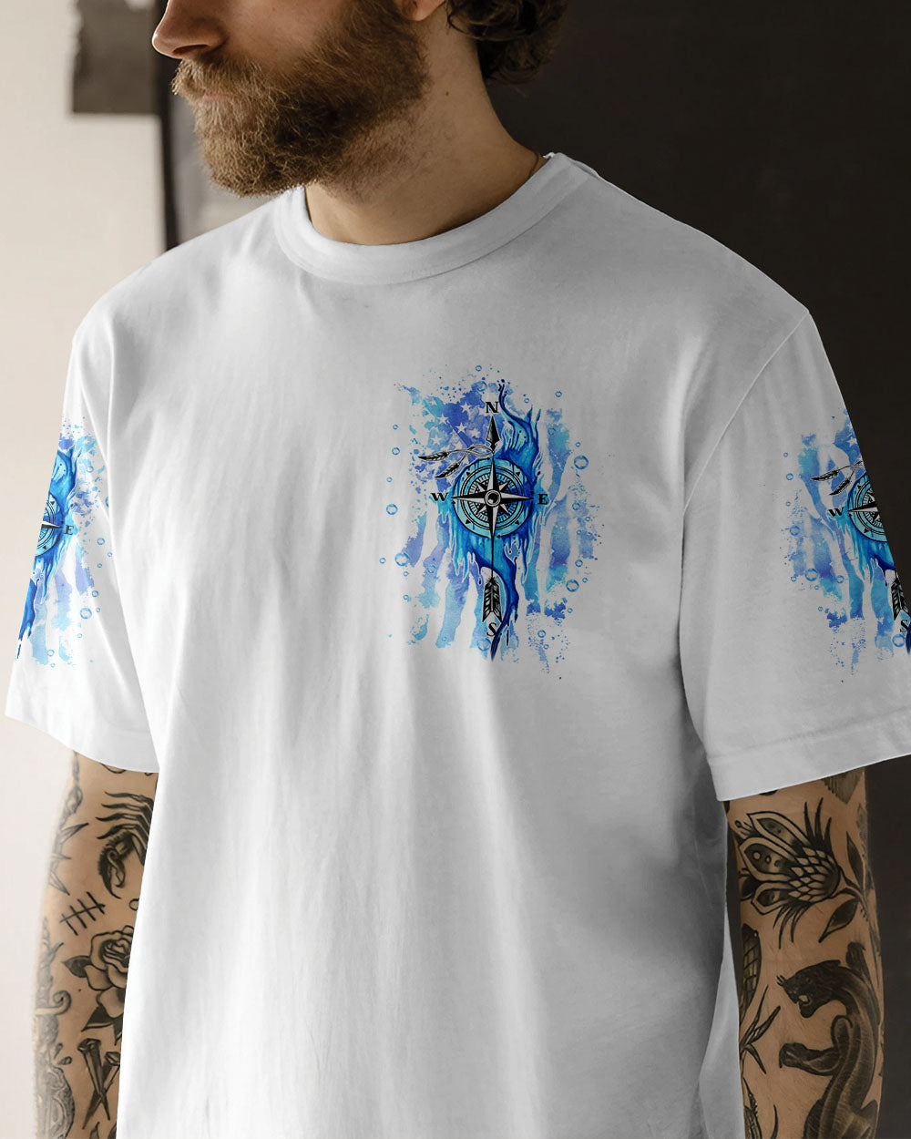BLISSCORNERS NOT ALL WHO WANDER ARE LOST COMPASS ALL OVER PRINT