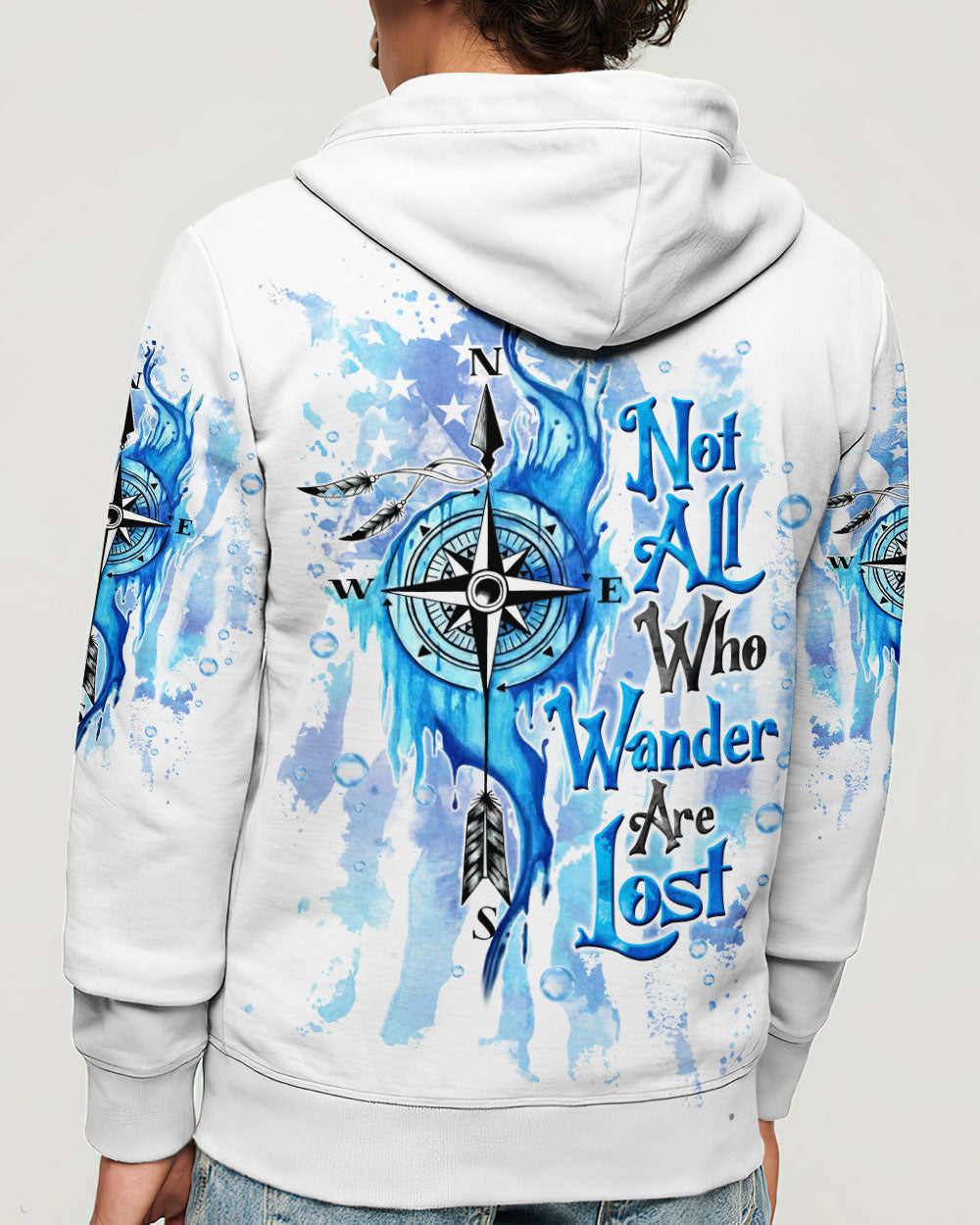 BLISSCORNERS NOT ALL WHO WANDER ARE LOST COMPASS ALL OVER PRINT