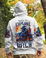 BLISSCORNERS BORN TO EXPLORE DESTINED TO BE WILD BIGFOOT HALLOWEEN ALL OVER PRINT