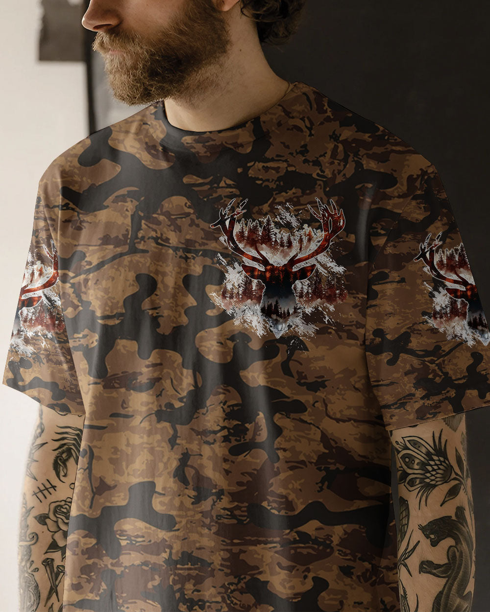 BLISSCORNERS THE CLOSER I GET TO NATURE DEER HUNTING ALL OVER PRINT -  TLTW1911244